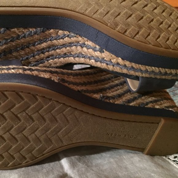 Cole Haan Cloudfeel Espadrille Wedge Sandal Blue Women's Size 7.5 - Picture 12 of 15